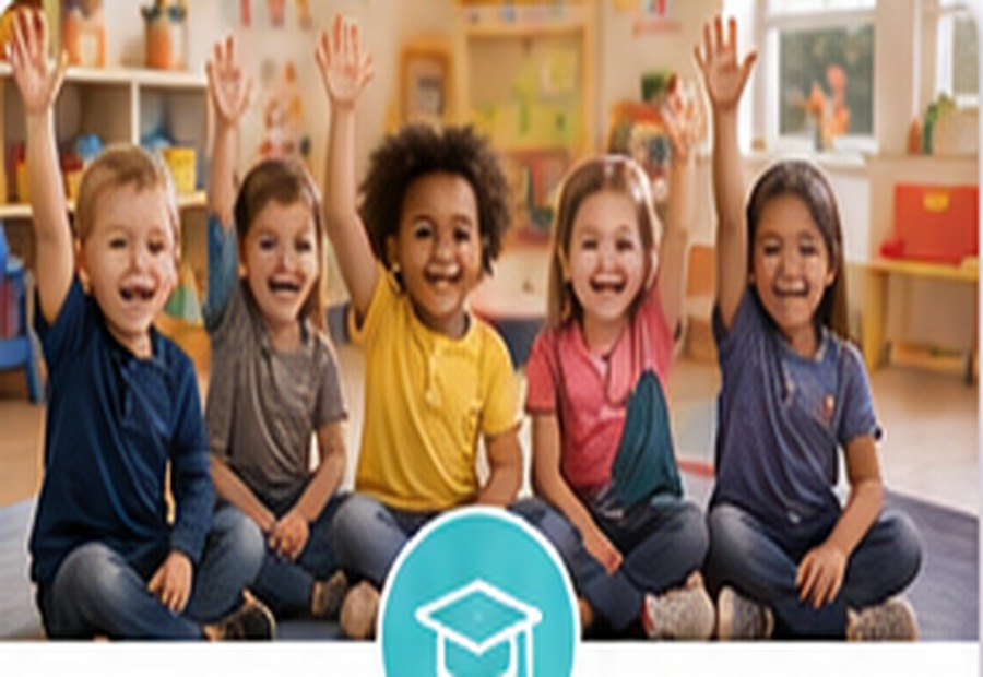 Children gathered together in a classroom